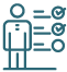 Icono de personal de limpieza capacitado y uniformado